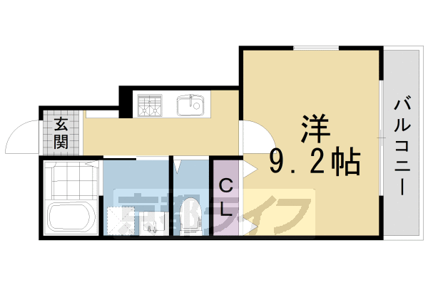 1K：洋9.2×K2.5（30.27㎡）