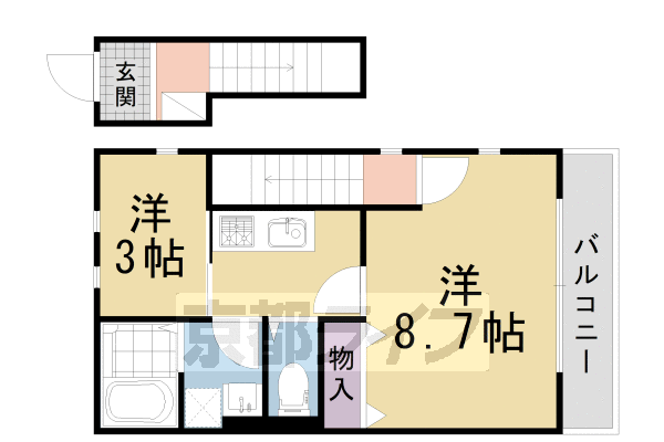 2K：洋8.7×洋3×K2.7（41.28㎡）