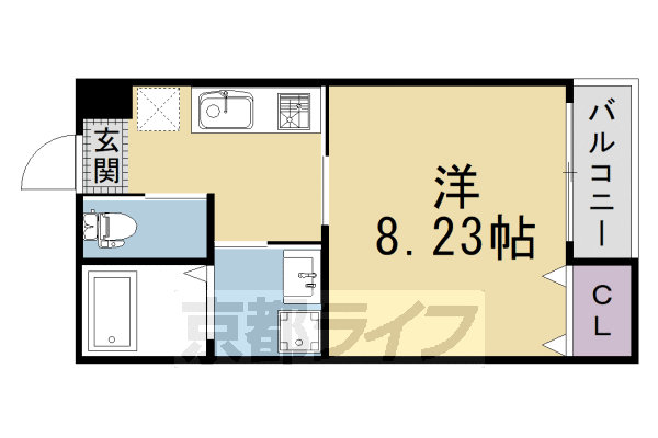 1K:洋8.23×K3.63(27.61㎡)