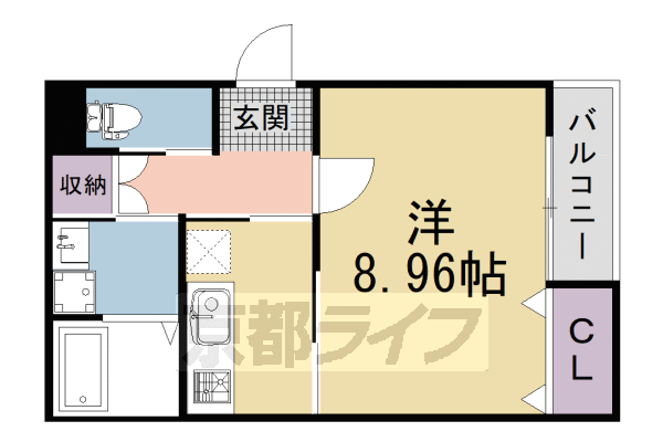 1K:洋8.96×K3.29(32.02㎡)