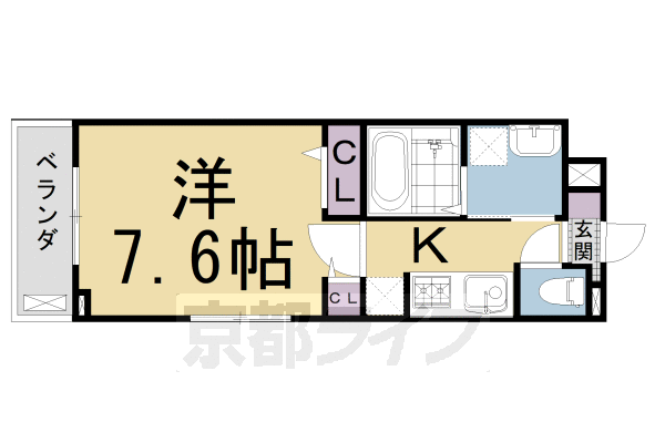 1K：洋7.6×K2(27.02㎡)