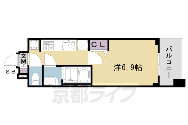 1K：洋6.9×K2(23.2㎡)