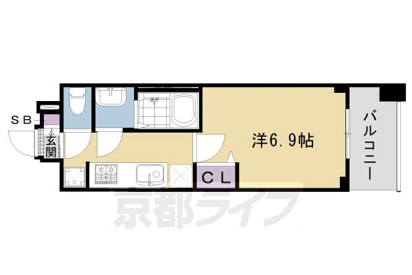 1K：洋6.9×K2(23.2㎡)