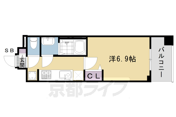 1K：洋6.9×K2(23.6㎡)