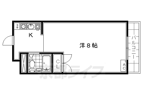 1K：洋8×K2(21.5㎡)