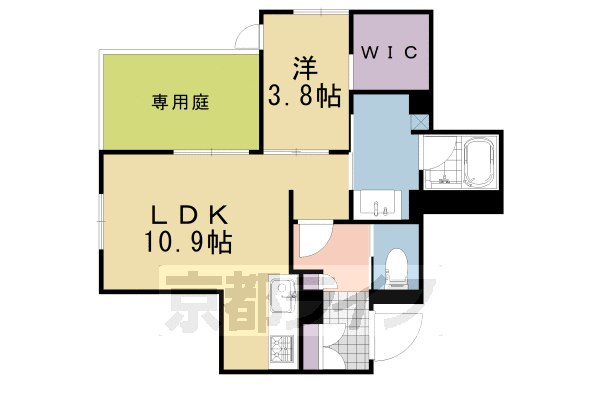 1LDK：洋3.8×LDK10.9(39.77㎡)