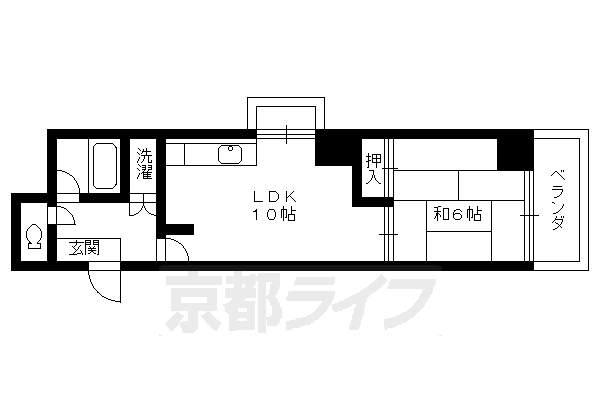 1LDK：洋6×LDK10（38㎡）