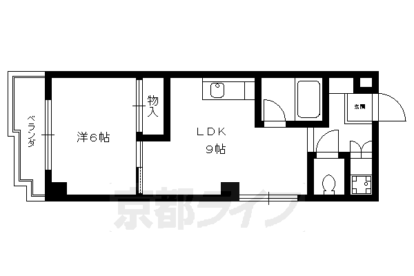 1LDK：洋6×LDK9(35㎡)