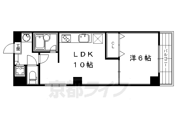 1LDK：洋6×LDK10(33.22㎡)