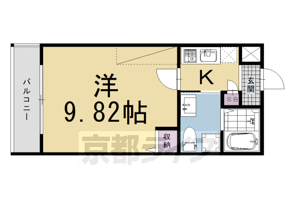 1K：洋9.82×K2（26.11 ㎡）