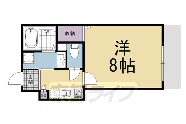 1K：洋8×K2（23.26 ㎡）