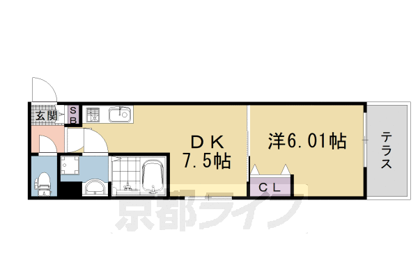 1K：洋6.01×DK7.5(31.77㎡)