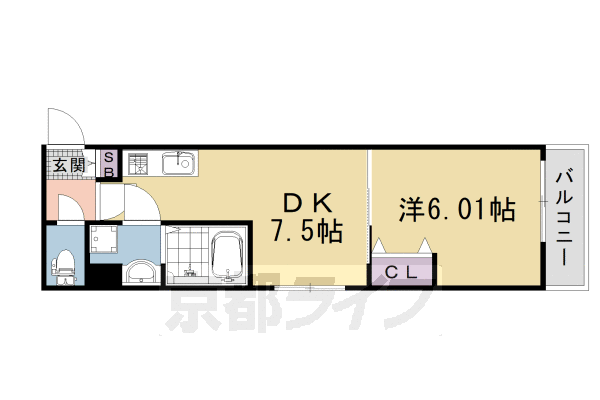 1K：洋6.01×DK7.5(31.77㎡)