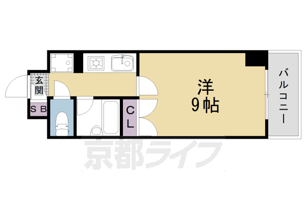■1K：洋9×K2(26.97㎡)