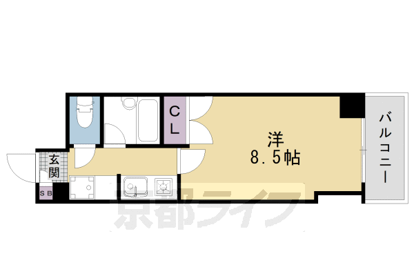 ■1K：洋8.5×K2(25.36㎡)