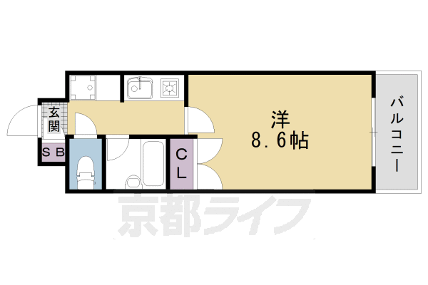 ■1K：洋8.6×K2(26.97㎡)
