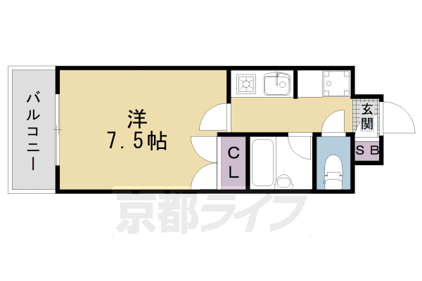 ■1K：洋7.5×K2(24.3㎡)