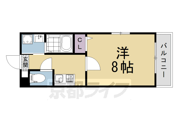1K：洋8×K2(25.6㎡)