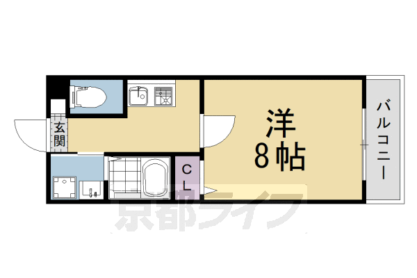 1K：洋8×K2(25.6㎡)