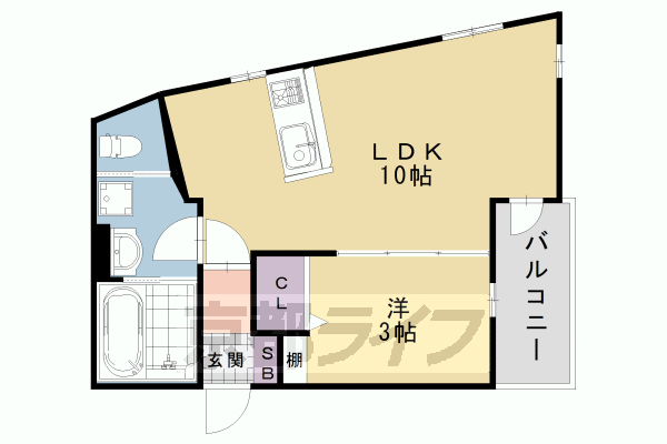 1LDK：洋3×LDK10(30.01㎡)