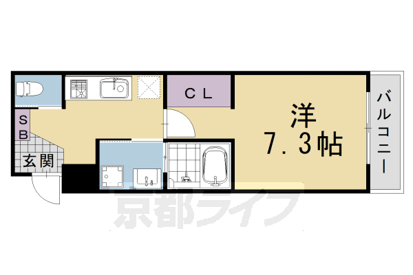 1K:洋7.3×K2(25.27㎡)