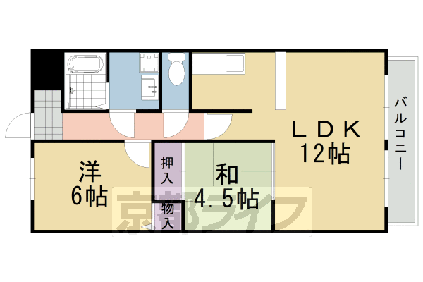 2LDK：洋6×和4.5×LDK12(56.1㎡)