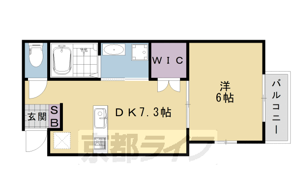 1DK:洋6×DK7.3(30.39㎡)