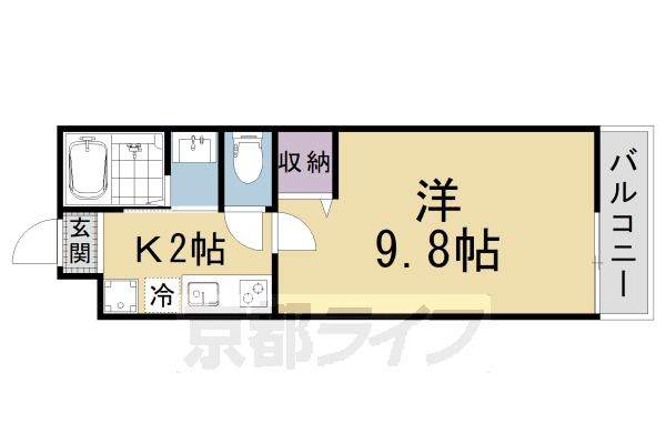 1K：洋9.8×K2(25.7㎡)