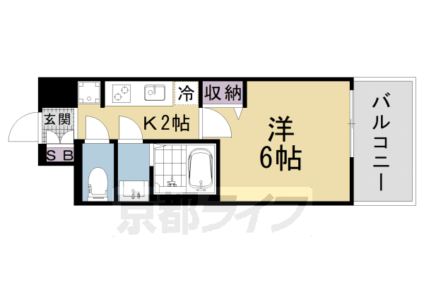■1K：洋6×K2(21.28 ㎡)