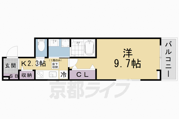 1K：洋9.7×K2.3(31.21㎡)