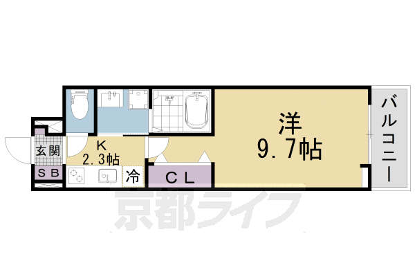 1K：洋9.7×K2.3(28.87㎡)