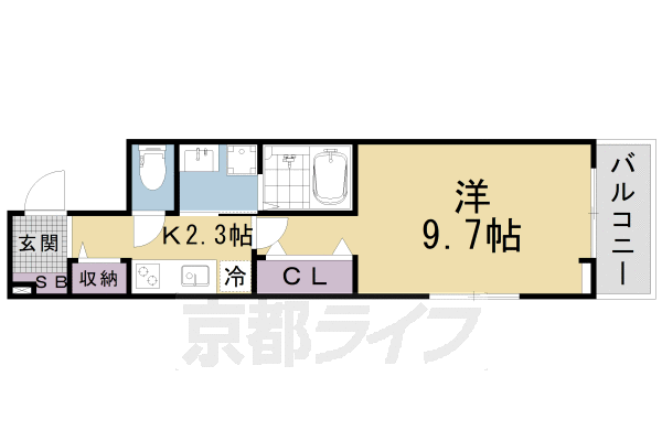 1K：洋9.7×K2.3(31.21㎡)