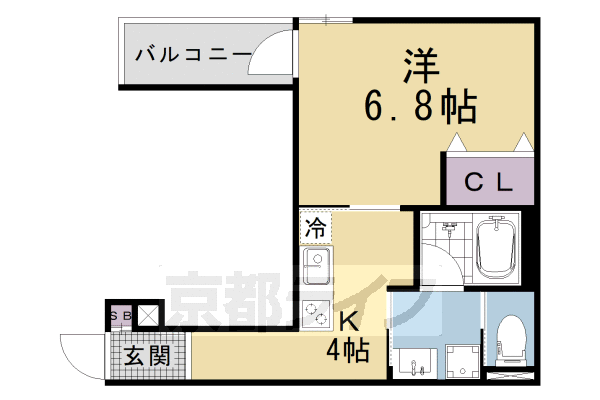 1K：洋6.8×K4(27.37㎡)