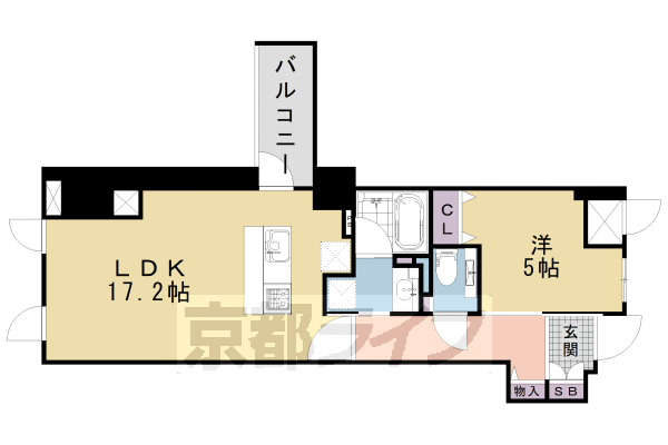 1LDK：納5.0×LDK17.2(52.35㎡)