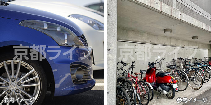 駐車場・駐輪場付き