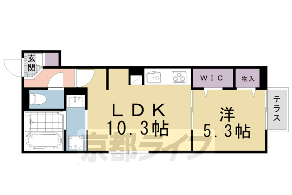 1LDK：洋5.3×LDK10.3（40.31㎡）