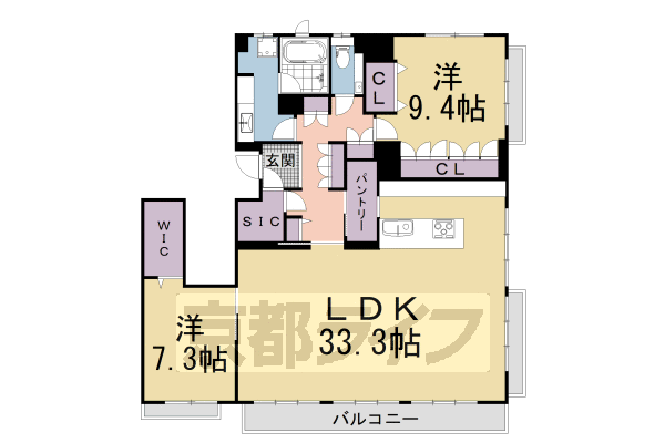 ■2LDK：洋7.3×洋9.4×LDK33.3(117.39 ㎡)