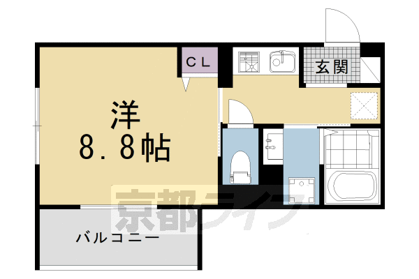 ■1K：洋8.8×K3(29.44 ㎡)