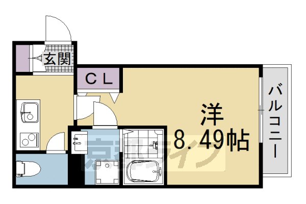 1K：洋8.49×K2(26.05㎡)