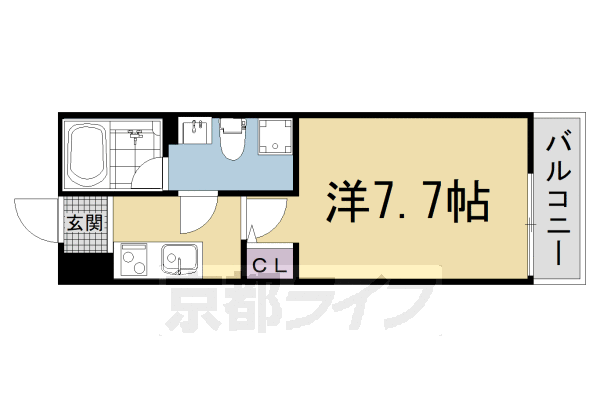 ■1K：洋7.7×K2.2(22.92 ㎡)