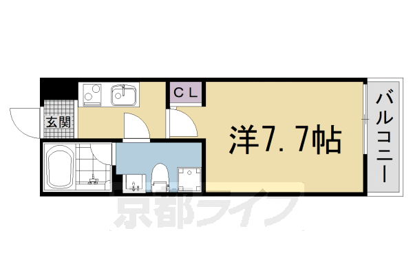■1K：洋7.7×K2.2(22.92 ㎡)