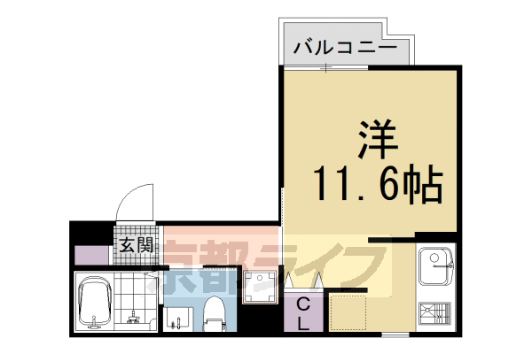 ■ワンルーム：洋11.6(29.04 ㎡)