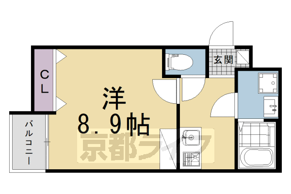 1K：洋8.9×K3.3(26.11㎡)