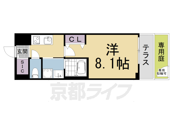 ■1K：洋8.1×K2.5(25.95 ㎡)