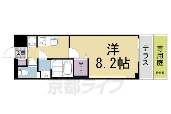 ■1K：洋8.2×K3(25.8 ㎡)