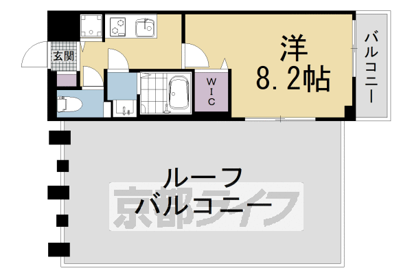 ■1K：洋8.2×K3(25.8 ㎡)