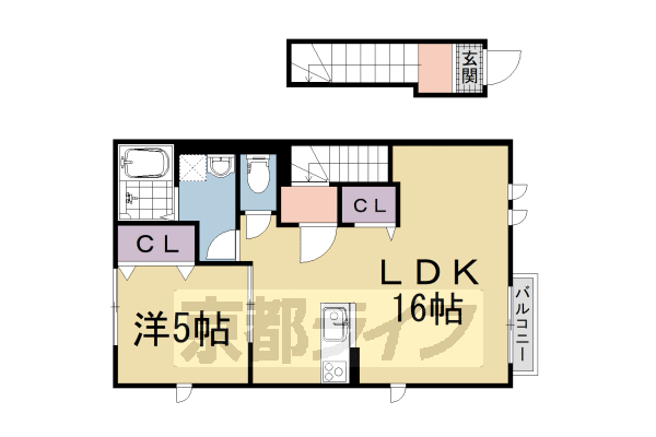 1LDK:洋5×LDK16(53.3㎡)