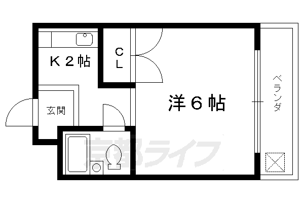 1K：洋6×K2(19.4㎡)