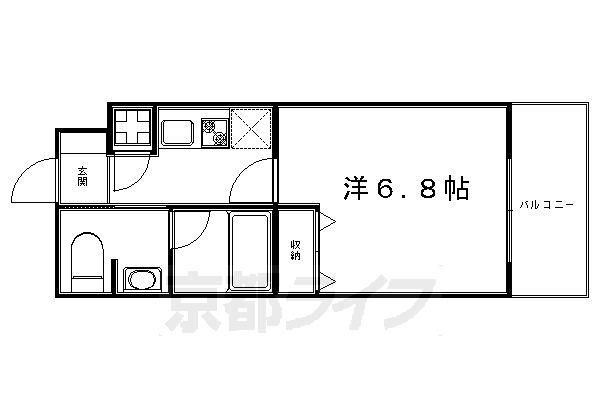 1K：洋6.8×K3（23.15㎡）