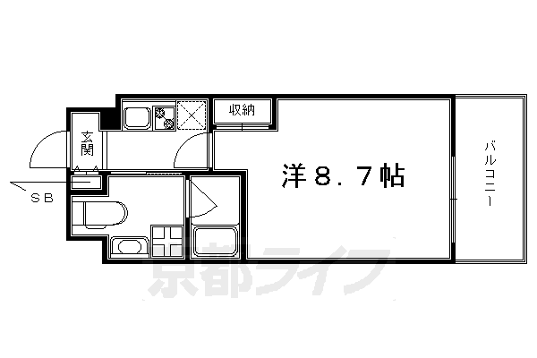 1K：洋8.7×K3（26.1㎡）